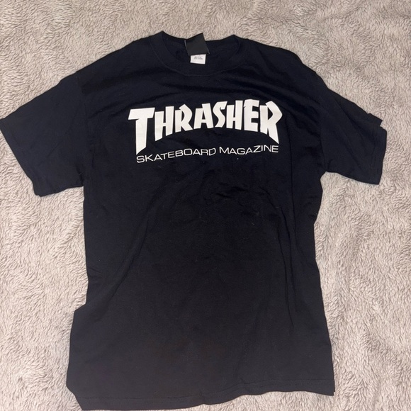 Thrasher Other - Thrasher Black Tee with White Logo - Men's Skate Shirt